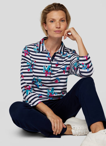 113353 - Black and White Printed Blouse - Rabe
