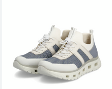 Load image into Gallery viewer, M6061- Laced Athletic Trainer- Off white &amp; Blue- Rieker