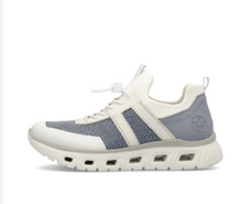 Load image into Gallery viewer, M6061- Laced Athletic Trainer- Off white &amp; Blue- Rieker