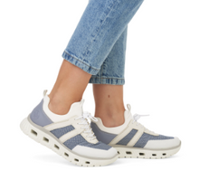 Load image into Gallery viewer, M6061- Laced Athletic Trainer- Off white &amp; Blue- Rieker