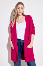 Load image into Gallery viewer, 253765- Fine Knit Longline Cardigan - Pink Sorbet- Cecil