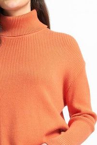 7212- Roll Neck Asymmetrical Jumper- Squash- Foil