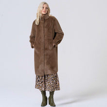 Load image into Gallery viewer, Faux Fur Coat - Khaki - Surkana