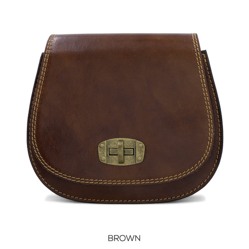 2338 - Saddle Crossbody Bag - Dark Brown