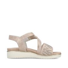 Load image into Gallery viewer, V3764- Rose Gold Strappy Wedged Sandal