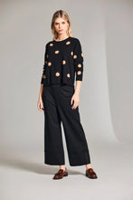 Load image into Gallery viewer, W24144- Turn Up Wide Leg Trousers- Black- Peruzzi