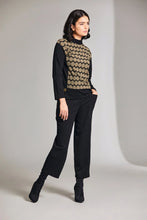 Load image into Gallery viewer, W24177- Circle Design Long Sleeve Top- Ecru/Black- Peruzzi