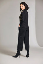 Load image into Gallery viewer, W24136L- Elasticated Waist Slouch Trousers- Black- Peruzzi