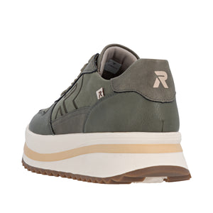 Olive Ripple Sole Trainer - Rieker
