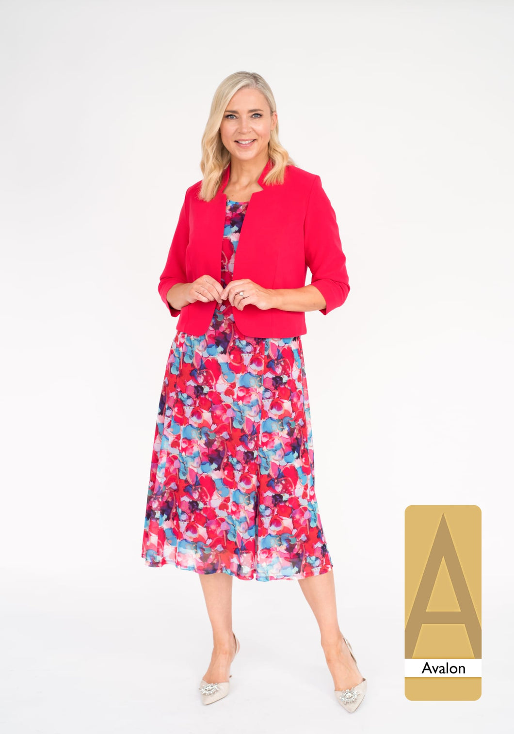 A122 - Dress and Jacket - Coral - Avalon