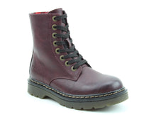 Load image into Gallery viewer, Justina Laced/Zip Ankle Boot- Burgundy- Heavenly Feet