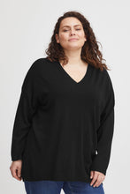 Load image into Gallery viewer, 2647- Knitted Long Sleeve Top- Black- Fransa Plus