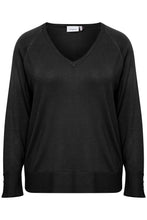 Load image into Gallery viewer, 2647- Knitted Long Sleeve Top- Black- Fransa Plus