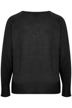 Load image into Gallery viewer, 2647- Knitted Long Sleeve Top- Black- Fransa Plus
