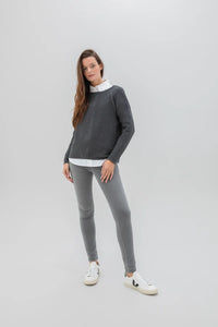 7553 - Boat-Neck Ribbed Jumper - Marble