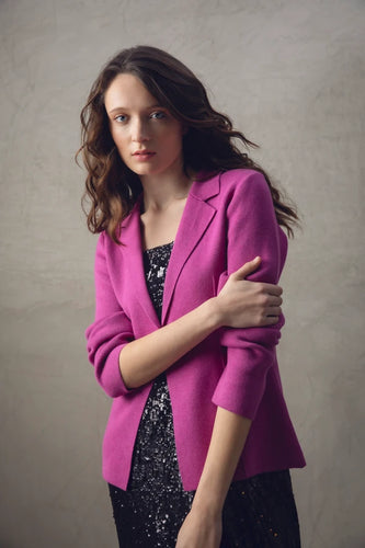 7597 - Fitted Jacquard Blazer - Marble