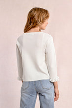 Load image into Gallery viewer, 1053 - Cardigan with Petal Detail - White - Molly Bracken