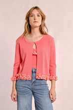 Load image into Gallery viewer, 1053 - Cardigan with Petal Detail - Coral - Molly Bracken