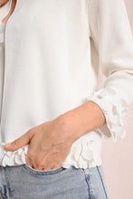 Load image into Gallery viewer, 1053 - Cardigan with Petal Detail - White - Molly Bracken