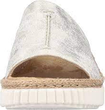 Load image into Gallery viewer, 69288- Beige &amp; Metallic Slip on Sandals- Rieker