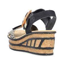 Load image into Gallery viewer, 68176- Leopard Print Wedge Sandal- Rieker