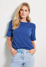 Load image into Gallery viewer, 320160- Royal Jersey Lace Mix T-shirt- Cecil