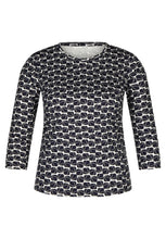 Load image into Gallery viewer, 114350 - Navy and Sliver Print Top - Rabe