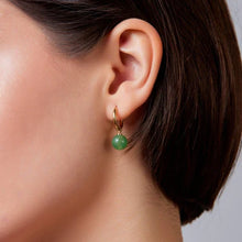 Load image into Gallery viewer, Green Aventurine Hoops - Knight &amp; Day