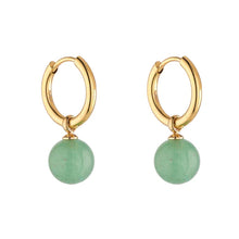 Load image into Gallery viewer, Green Aventurine Hoops - Knight &amp; Day