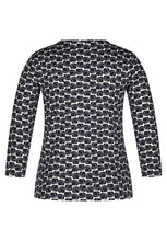 Load image into Gallery viewer, 114350 - Navy and Sliver Print Top - Rabe