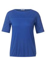 Load image into Gallery viewer, 320160- Royal Jersey Lace Mix T-shirt- Cecil