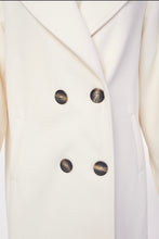 Load image into Gallery viewer, 23120- Cream Wool Coat with Pleated Cuff- Kate Cooper