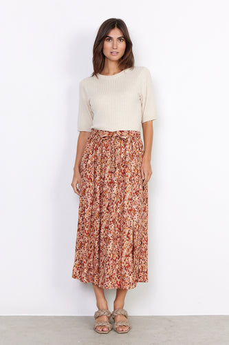 40248- Rust Print Skirt - Soya Concept