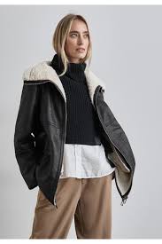 201979- Sheepskin Style Black Jacket - Street One