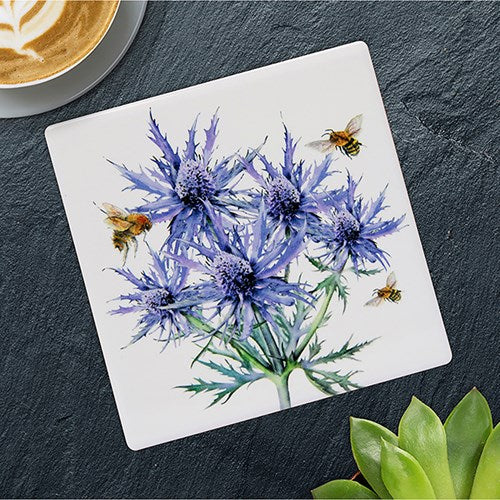 34207 - Ceramic Thistle Coaster- Bee-Tanical