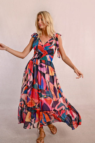 1743 - Printed Semi-Sheer Maxi Dress - Molly Bracken