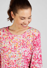 Load image into Gallery viewer, 113359- 3/4 Sleeve Pebble Print Top Magenta- Rabe