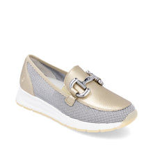 Load image into Gallery viewer, D2G02-90 - Loafer with Buckle Detail - Gold - Remonte