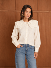 Load image into Gallery viewer, Cream Frill Collar Blouse