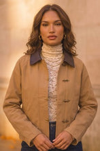 Load image into Gallery viewer, Camel Crop Trench Coat with Brass Buckles
