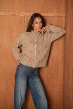 Load image into Gallery viewer, Beige Cardigan with Pink Florals