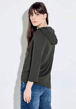 Load image into Gallery viewer, 321128- Foil Print Hoodie T-Shirt- Strong Khaki- Cecil