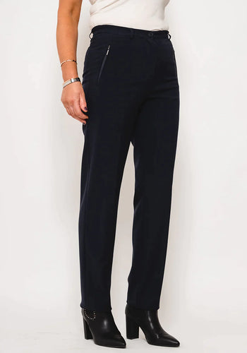 51562- Sahra Classic Trousers- Navy- Robell