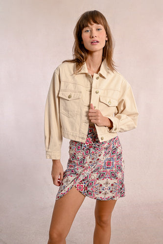 1712 - Beige Denim Jacket - Molly Bracken