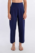 Load image into Gallery viewer, 163 - High-Waist Straight-Leg Trousers - Navy - Molly Bracken