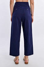 Load image into Gallery viewer, 163 - High-Waist Straight-Leg Trousers - Navy - Molly Bracken