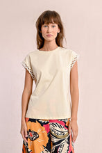 Load image into Gallery viewer, 1783 - T-Shirt with Open-Work Sleeves - Cream - Molly Bracken