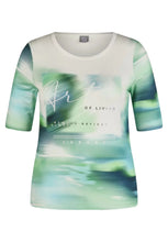 Load image into Gallery viewer, 214350- Green &amp; White Ombre Print TShirt- Rabe