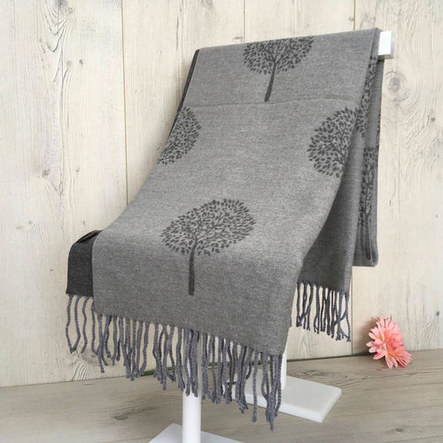 1908-004-Tassles Scarf-Grey