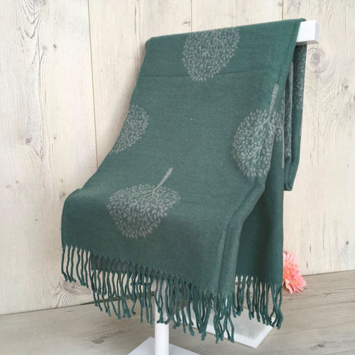 1908-004-Tassles Scarf-Green